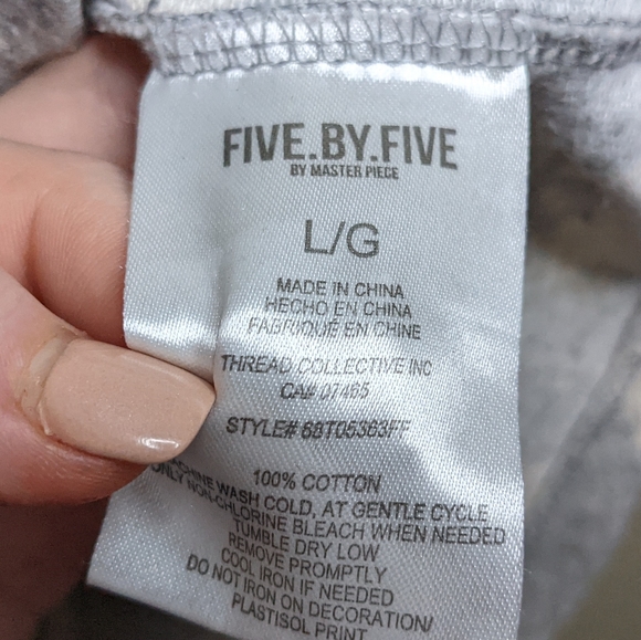 Five By Five by Master Piece Gray Splatter Print Short Sleeve Hoodie 🩶🎨 - Picture 9 of 10